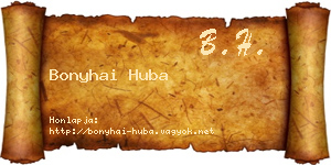 Bonyhai Huba névjegykártya